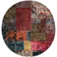 vidaXL Tapis lavable antidérapant Patchwork φ120 cm multicolore