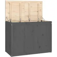 vidaXL Boîte à linge Gris 88,5x44x66 cm Bois massif de pin