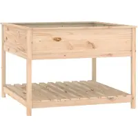 vidaXL Jardinière avec étagère 111,5x111,5x81 cm Bois massif de pin