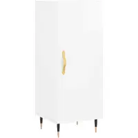 vidaXL Sideboard blanc brillant 34,5x34x90 cm Matériau dérivé du bois