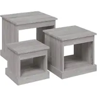 vidaXL Tables d'ensemble 3 pcs. Gris Sonoma Matériau dérivé du bois