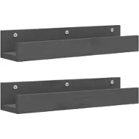 vidaXL Étagères murales 2 pcs Gris 50x12x9 cm Bois de pin massif