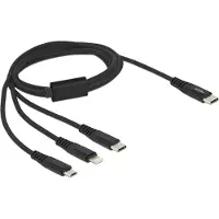 DeLOCK Câble uniquement pour la charge - USB-C 24 broches vers Micro-USB Type B, Lightning, USB-C 24 broches