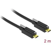 DeLOCK USB-C > USB-C schraubbar 2m Black