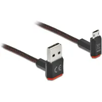 DeLOCK EASY-USB 2.0 Kabel Typ-A Stecker zu EASY-USB Typ Micro-B Stecker gewinkelt oben / unten 0,2 m schwarz
