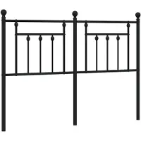 vidaXL Tête de lit de rechange en métal noir 140 cm