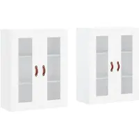 vidaXL Armoires murales 2 pcs. Blanc Bois composite