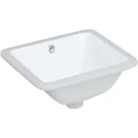 vidaXL Évier de salle de bain blanc rectangulaire céramique
