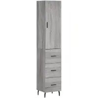 vidaXL Highboard Gris Sonoma 34,5x34x180 cm Matériau dérivé du bois