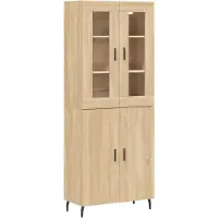 vidaXL Highboard chêne Sonoma 69,5x34x180 cm Matériau dérivé du bois