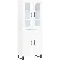 vidaXL Highboard blanc 69,5x34x180 cm Bois composite