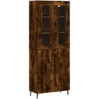 vidaXL Highboard chêne fumé 69,5x34x180 cm bois composite