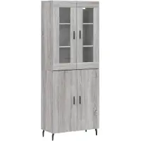 vidaXL Highboard Gris Sonoma 69,5x34x180 cm Matériau dérivé du bois