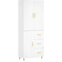 vidaXL Highboard blanc 69,5x34x180 cm Bois composite