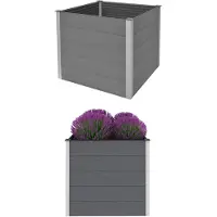 vidaXL Lit surélevé de jardin WPC 100x100x91 cm Gris
