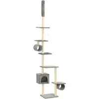 vidaXL Arbre à chats avec griffoirs en sisal 260 cm Gris