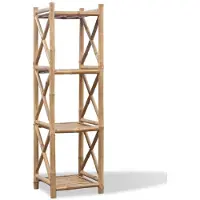 vidaXL Étagère à 4 niveaux carré bambou