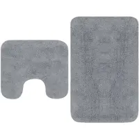 vidaXL Tapis de salle de bain 2 pcs Tissu Gris