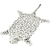 vidaXL Tapis en peluche en forme de léopard 139 cm Blanc