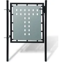 vidaXL Portail de clôture noir à une porte 100x100 cm