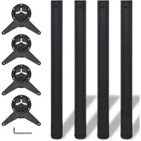 vidaXL 4x pied de table réglable en hauteur noir 710 mm
