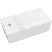vidaXL Lavabo blanc 48x25x15 cm Céramique
