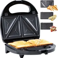 GADGY 3 in 1 Tosti Apparaat - Wafelijzer - Grill Apparaat - Verwisselbare Platen - Tosti ijzer - Croque Monsieur Toestel - Sandwich Maker - 750 Watt