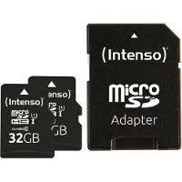 Intenso Doppelpack microSDHC 32GB UHS-I Premium inkl. Adaptateur SD - High Capacity SD (MicroSDHC) Class 10