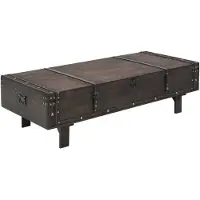 vidaXL Table basse en bois massif style vintage 120 x 55 x 35 cm