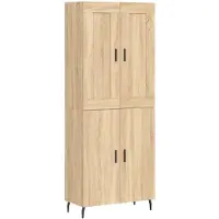 vidaXL Highboard chêne Sonoma 69,5x34x180 cm Matériau dérivé du bois