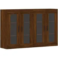 vidaXL Armoires murales 2 pcs. Brun imitation chêne Matériau dérivé du bois