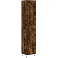 vidaXL Highboard chêne fumé 34,5x34x180 cm bois composite