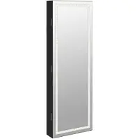 vidaXL Armoire à bijoux miroir avec éclairage LED montage mural noir