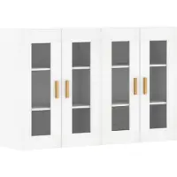 vidaXL Armoires murales 2 pcs. Blanc Bois composite