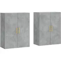 vidaXL Armoires murales 2 pcs. Gris béton 69,5x34x90 cm