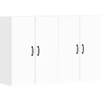 vidaXL Armoires murales 2 pcs. Blanc Bois composite