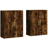 vidaXL Armoires murales 2 pcs. Chêne fumé 69,5x34x90 cm