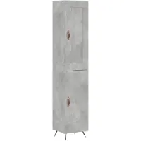 vidaXL Highboard gris béton 34,5x34x180 cm Bois composite