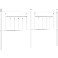 vidaXL Tête de lit de rechange en métal blanc 160 cm