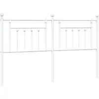 vidaXL Tête de lit de rechange en métal blanc 180 cm