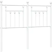 vidaXL Tête de lit de rechange en métal blanc 120 cm