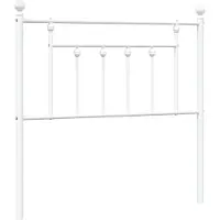 vidaXL Tête de lit de rechange en métal blanc 90 cm