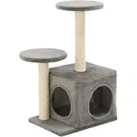 vidaXL Arbre à chats avec griffoirs en sisal 60 cm Gris