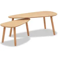 vidaXL Ensemble de 2 tables basses en pin massif brun
