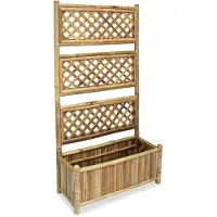vidaXL Lit surélevé de jardin avec treillis Bambou 70 cm