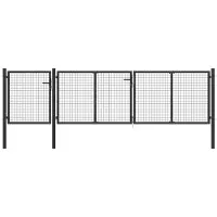 vidaXL Portail de jardin en acier 400x100 cm anthracite