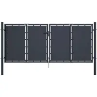 vidaXL Portail de jardin en acier 300 x 125 cm anthracite