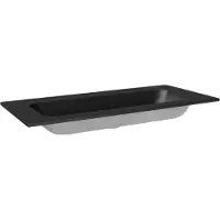 Balmani Tablo Strada lavabo simple pour 2 trous de robinet top solid noire matte 120 x 55 cm