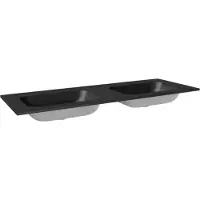 Balmani Tablo Strada double vasque top solid noire matte 150 x 55 cm