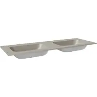 Balmani Tablo Strada double vasque top solid soie grise matte 150 x 55 cm